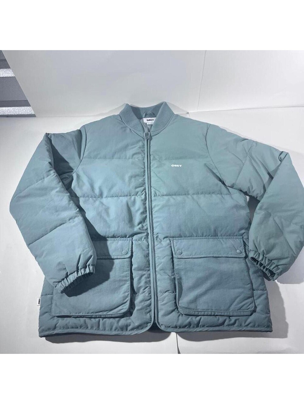 Obey Blue Down Puffer Jacket Size S
